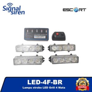 ESCORT 4F Lampu strobo LED Grill 4 Mata BLUE/RED